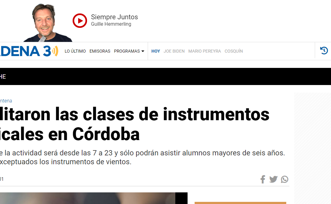 Habilitaron-las-clases-de-instrumentos-musicales-en-Córdoba-Turno-Noche-Cadena-3-Argentina