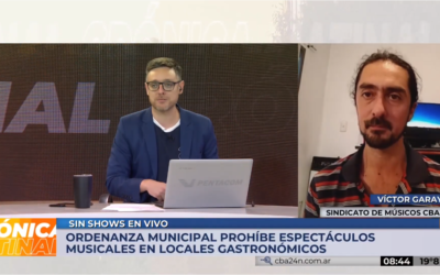 “Músicos en pie de lucha contra derogación de ordenanza que permite espectáculos musicales en bares” – Canal 10