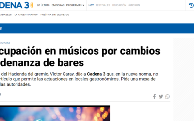 “Preocupación en músicos por cambios en ordenanza de bares” – Cadena 3 Argentina