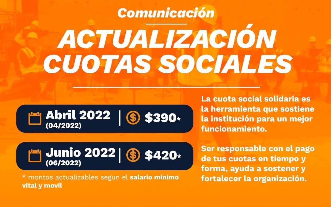 Actualización cuotas sociales