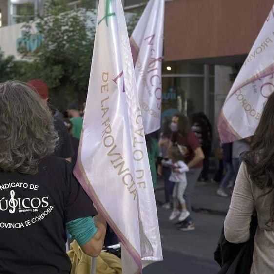Registro de la participación del Sindicato de Músicos de la Provincia de Córdoba en la marcha del #24ᴍ2022