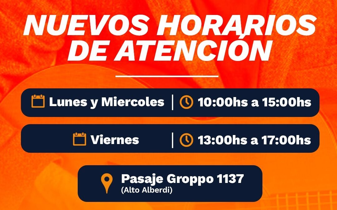 Nuevos horarios de atención