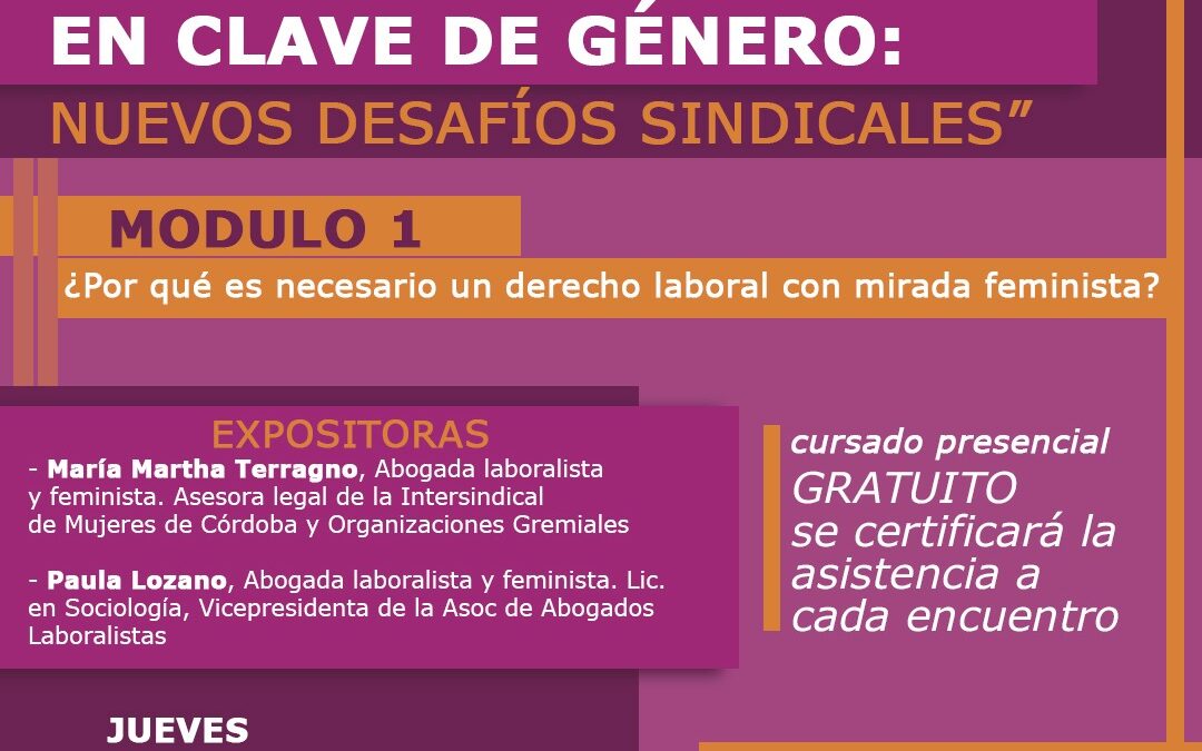 Ciclo de formación El mundo del trabajo en clave de género: nuevos desafíos sindicales