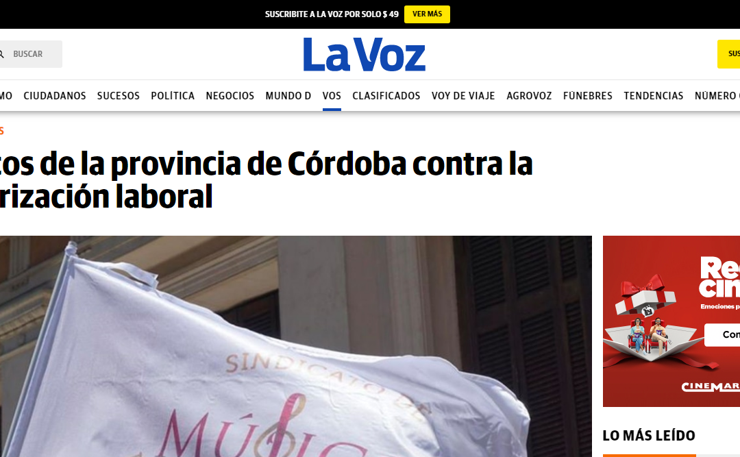 Músicos de la provincia de Córdoba contra la precarización laboral – La Voz