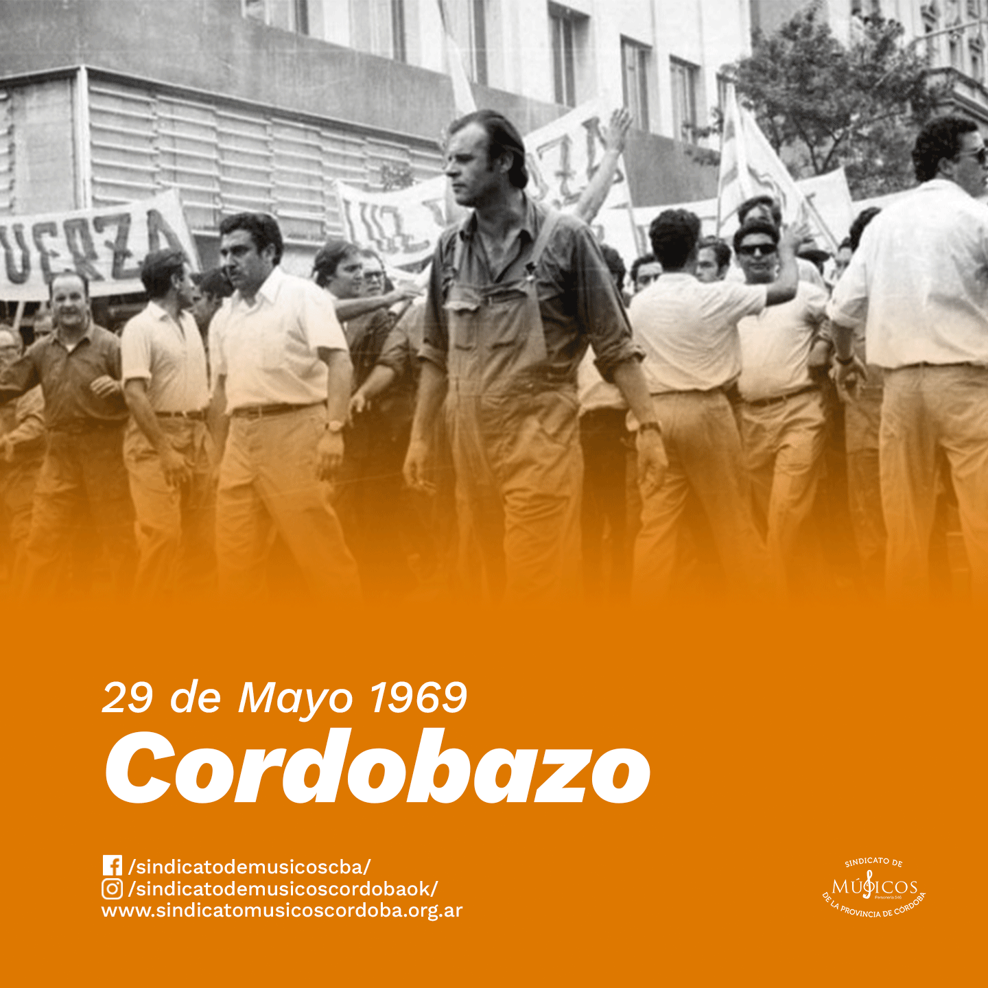 Aniversario del Cordobazo 29 de Mayo 1969 2023 Sindicato de Músicos