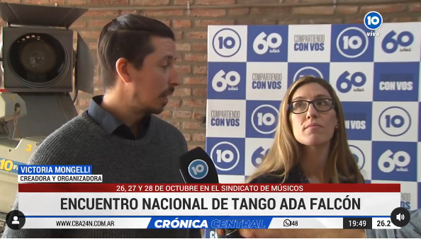 Encuentro nacional de tango “Ada Falcón” nota en Crónica Central (Canal 10 Córdoba)