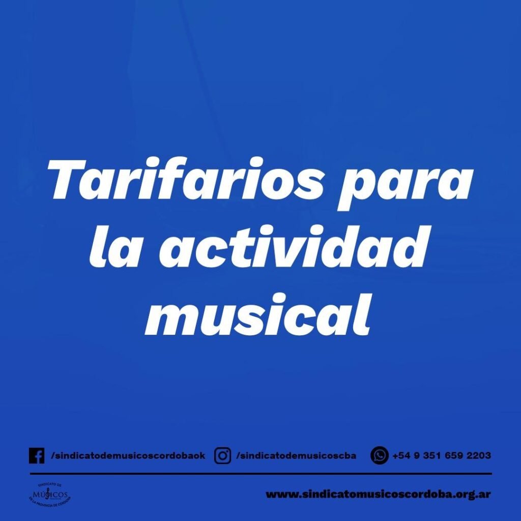 : Acceso Principal a los Tarifarios Oficiales del Sindicato de Músicos de la provincia de Córdoba - Calculadoras de Honorarios Profesionales.